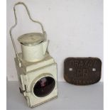 BR Tail Lamp together with BR Wagon Plate BR INTERNAL No 064747.