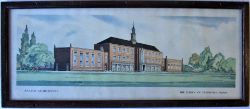 Framed & Glazed Carriage Print. SCHOOL OF TRANSPORT DERBY by Kenneth Steel. Original Frame.