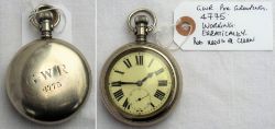 GWR Pre grouping Guards Watch. Engraved on rear GWR 4775 in working condition but erratic. Needs