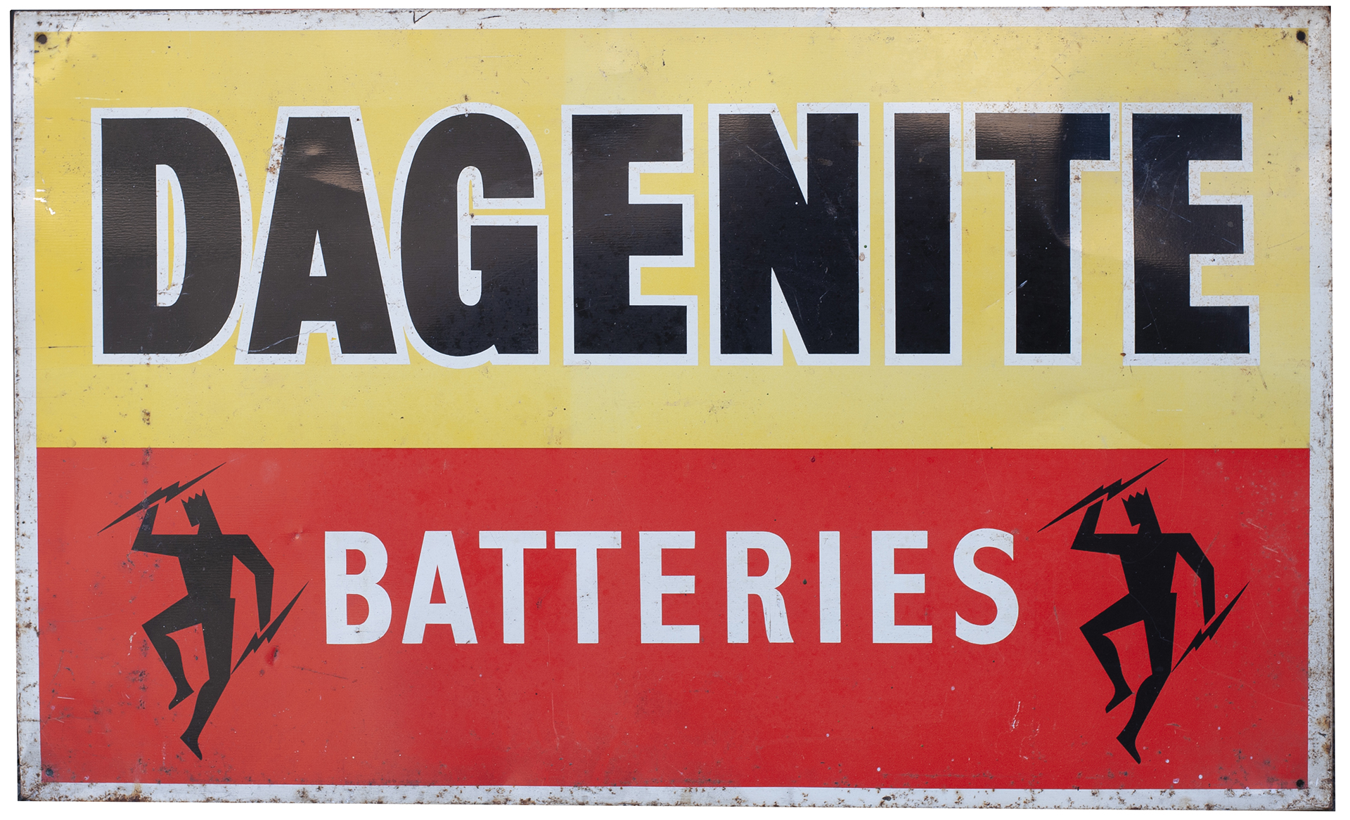 3 motoring signs; enamel NO SMOKING SWITCH OFF ENGINE 36in x 18in, DAGENITE BATTERIES screen printed - Image 2 of 2