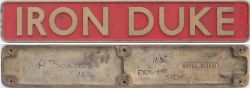 REPRODUCTION NAMEPLATE. IRON DUKE as carried for a short while by Riddles Std class 7 4-6-2