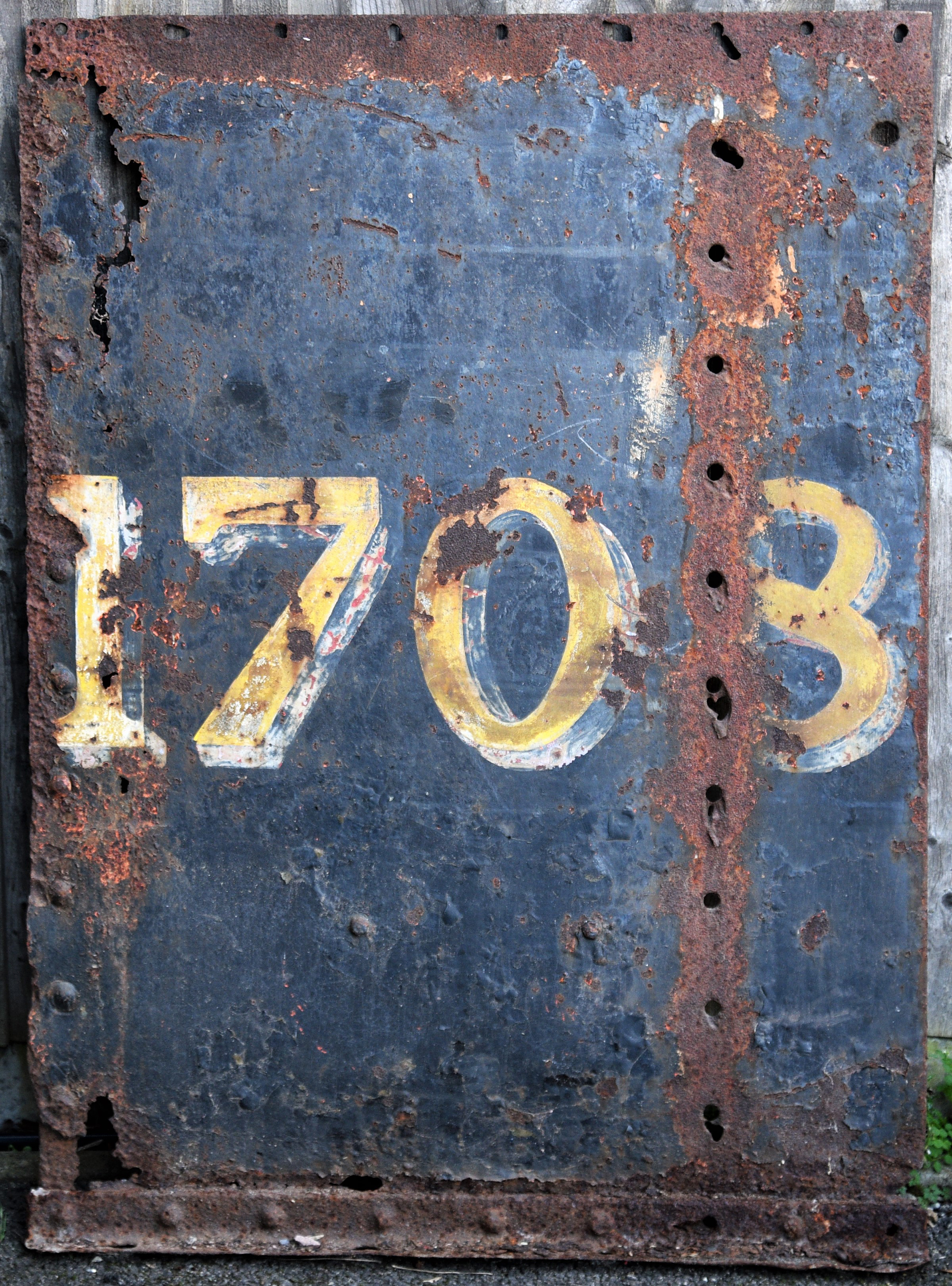 Flame cut cabside panel 1708 from Midland Railway 0-6-0 numbered MR 1418, LMS 1708 and BR 41708.