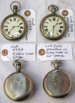 2 x Railway Guards Watches. GWR 4738. Not working together with GWR 3696 Not working.