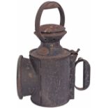 Cambrian Railway 3 Aspect handlamp stamped on the side WESTON WHARF PER.WAY and brass plated on