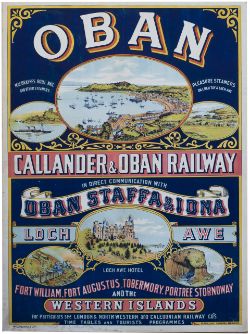 Poster CALLANDER & OBAN RAILWAY OBAN LOCH AWE, FORT WILLIAM etc FOR PARTICULARS SEE LONDON & NORTH