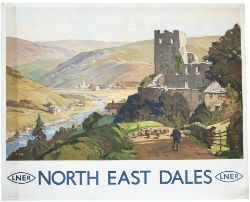 Poster LNER NORTH EAST DALES by E. Byatt. Quad Royal 50in x 40in. In good condition professionally