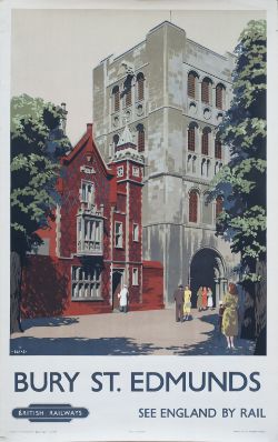 Poster BR(E) BURY ST EDMUNDS by Donald Blake. Double Royal 25in x 40in. In very good condition