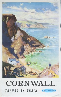 Poster BR(W) CORNWALL by Jack Merriott. Double Royal 25in x 40in. In very good condition with