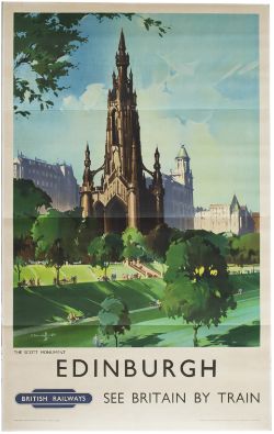 Poster BR(SC) EDINBURGH THE SCOTT MONUMENT by Claude Buckle. Double Royal 25in x 40in. In very