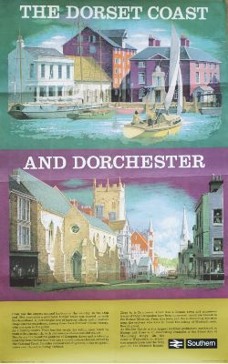 Poster BR(S) THE DORSET COAST AND DORCHESTER by Reginald Lander. Double Royal measures 25in x