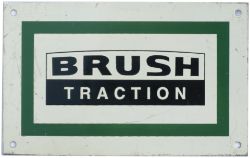 Cabplate BRUSH TRACTION ex British Railway Diesel locomotive 57313 named Tracy Island. Rectangular