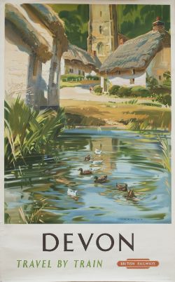 Poster BR(W) DEVON by Wooton. Double Royal 25in x 40in. In very good condition with minor edge