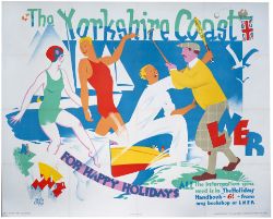 Poster LNER THE YORKSHIRE COAST FOR HAPPY HOLIDAYS by Austin Cooper. Quad Royal 40in x 50in. In very