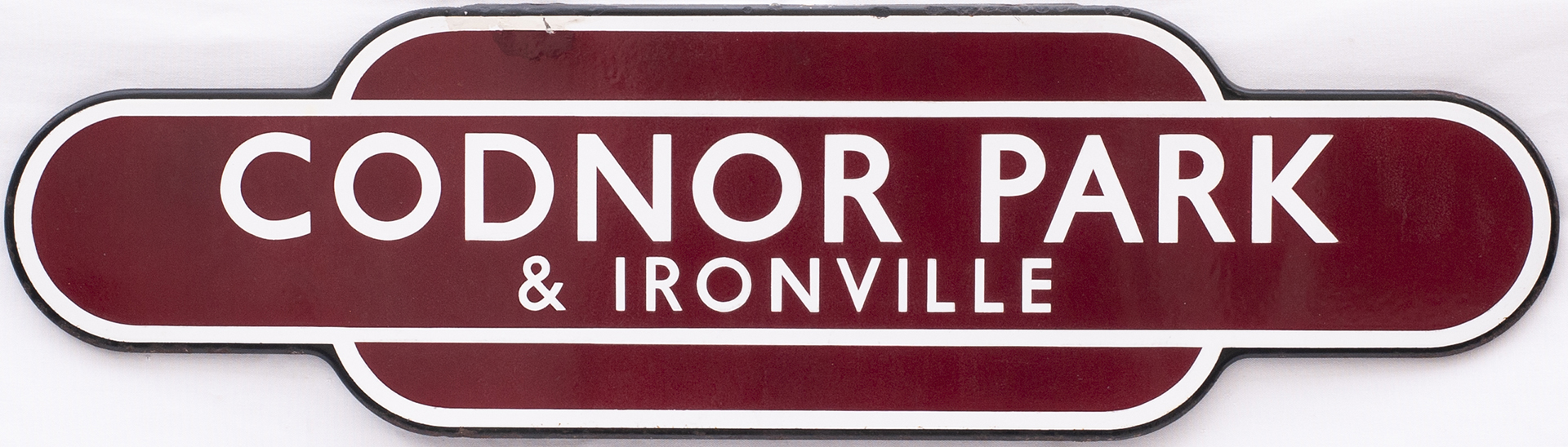 Totem BR(M) FF CODNOR PARK & IRONVILLE from the former Midland railway station between Clay Cross