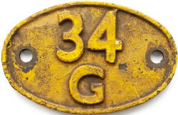 Shedplate 34G Finsbury Park 1960-1973 with a sub shed of Hornsey 1961-1971. In as removed