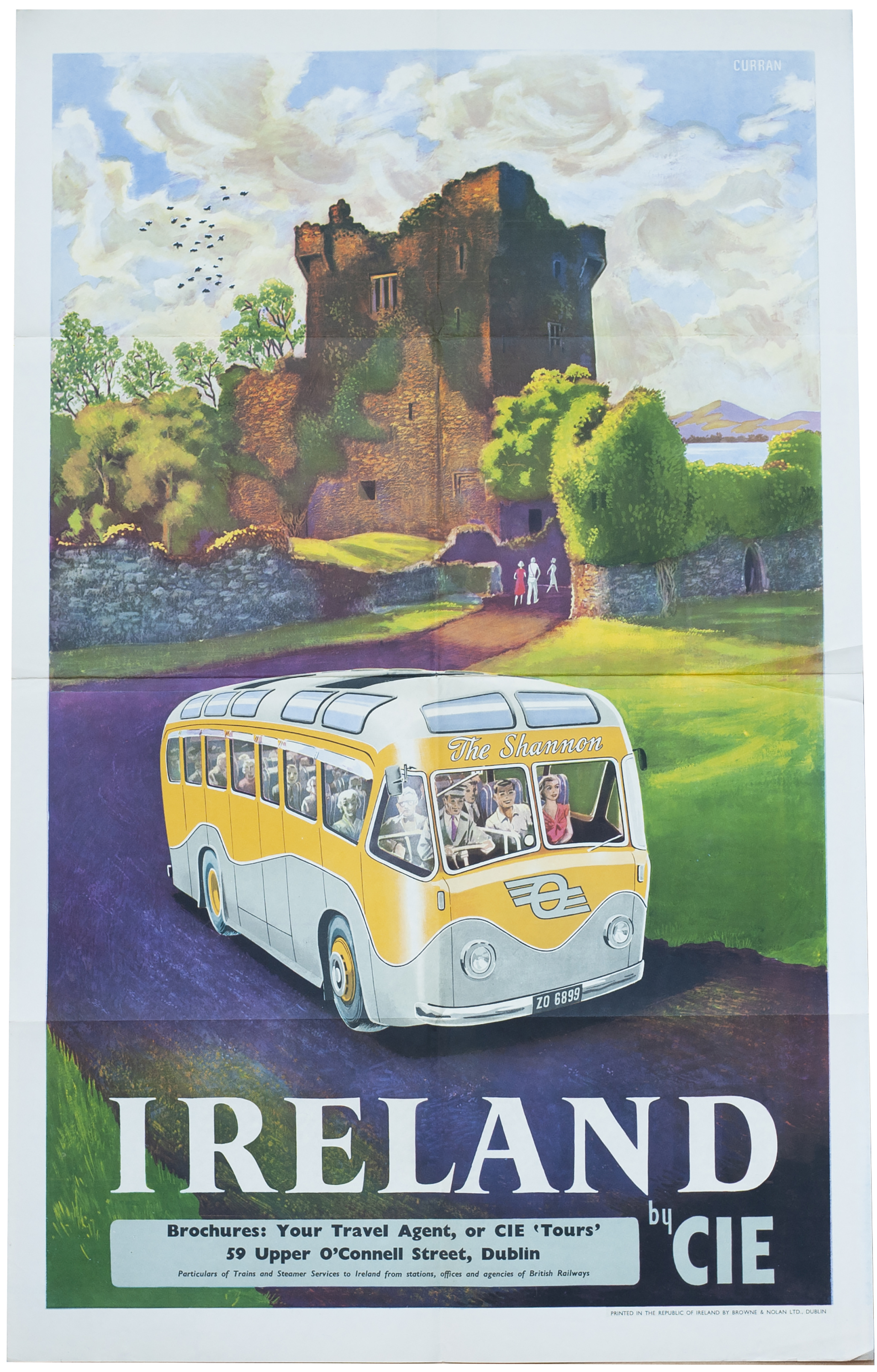 Poster CIE IRELAND BY CIE by Curran. Double Royal 25in x 40in. In excellent condition.
