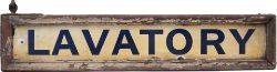 Great Western Railway pre grouping enamel station platform sign LAVATORY, double sided complete with