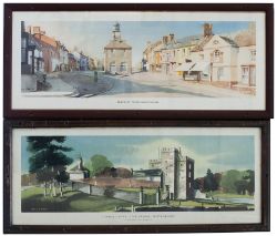 Carriage Prints x 2. BRACKLEY, NORTHAMPTONSHIRE by Charles Knight R.W.S. from the London Midland B