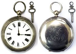 Midland Railway nickel cased pocket watch with a American Seth Thomas movement number 648161 which