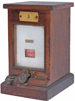 GWR mahogany cased signal Lamp In / Out repeater, ivorine plated 3. Complete and flag moves freely