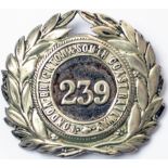 London Brighton & South Coast Railway Guards Cap Badge number 239. In very good condition