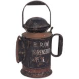 Great Western Railway 3 Aspect brass collar handlamp steel plated 146 and sign written on the side