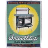 Advertising enamel sign SMOOTHTOP GAS RANGES SOMETHING NEW IN GAS COOKERS. In very good condition