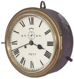 North Eastern Railway 8 inch steel cased railway clock supplied by Seth Thomas of Connecticut