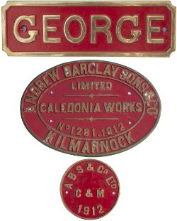 Nameplate GEORGE together with its worksplate ANDREW BARCLAY SONS & CO LIMITED CALEDONIA WORKS