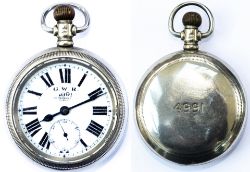 Great Western Railway pre grouping nickel cased pocket watch with a Swiss Buren 7 jewel movement,