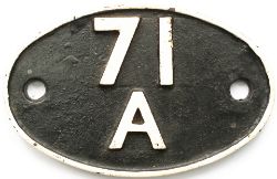 Shedplate 71A Eastleigh 1950-1963 with sub sheds of Andover Junction, Fratton, Lymington, Winchester