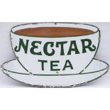 Advertising enamel sign NECTAR TEA. In very good condition with minor edge chipping. Measures 12.5in