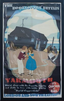 Poster LNER THE BOOKLOVERS BRITAIN YARMOUTH by Austin Cooper. Double Royal 25in x 40in. In very good