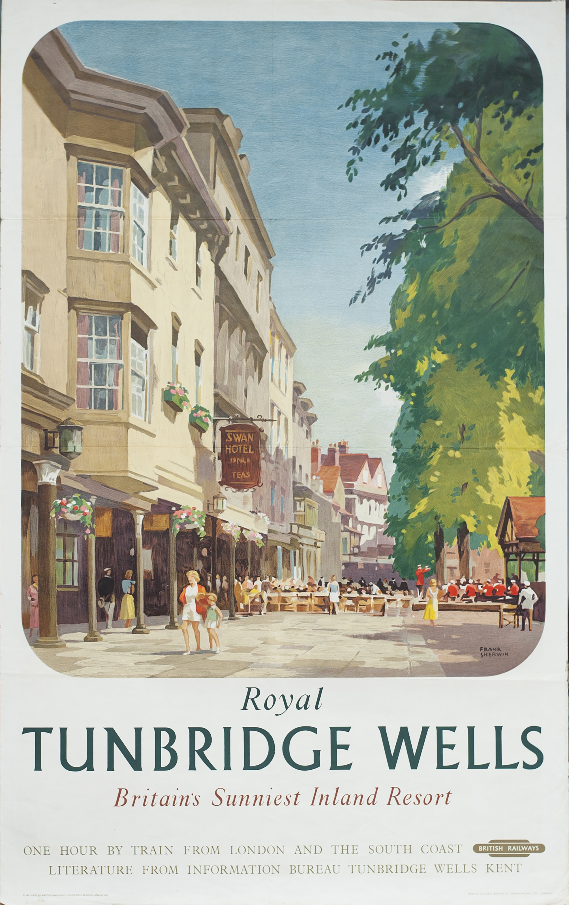Poster BR(S) ROYAL TUNBRIDGE WELLS by Frank Sherwin. Double Royal 25in x 40in. In very good