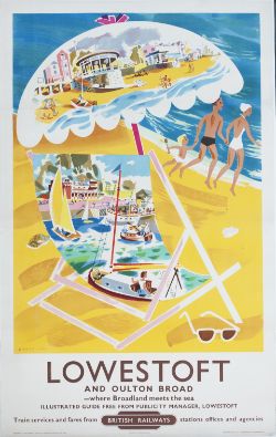 Poster BR(E) LOWESTOFT AND OULTON BROAD by Bradpiece. Double Royal 25in x 40in. In excellent