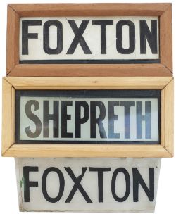 Station Lamp tablets x 3 to include: FOXTON, China glass mounted in frame but glass cracked; FOXTON,