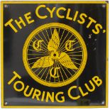 Advertising enamel sign THE CYCLISTS TOURING CLUB. In very good condition with minor face