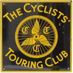 Advertising enamel sign THE CYCLISTS TOURING CLUB. In very good condition with minor face