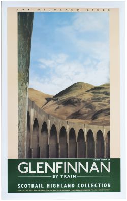 Poster SCOT RAIL GLENFINNAN by Brendan Neiland R.A. Double Royal 25in x 40in. In excellent