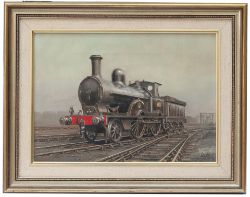 Original oil painting on canvas of L&NWR Webb Precedent class 2-4-0 no. 2158 Sister Dora by Gerald