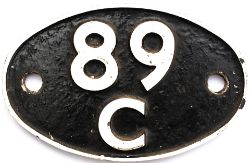 Shedplate 89C Machynlleth 1950-1963 with a sub sheds of Aberaeron to 1962, Aberystwyth,