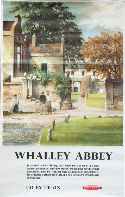 Poster BR(M) WHALLEY ABBEY by Greene. Double Royal 25in x 40in. In very good condition, has been
