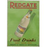 Advertising sign REDGATE FRUIT DRINKS BEST SINCE 1878 REDGATE LTD TRAFFIC ST NOTTINGHAM LEMON
