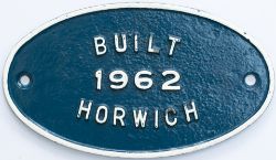 Worksplate BUILT 1962 HORWICH ex British Railways class 08 diesel number 08906. New to 14A