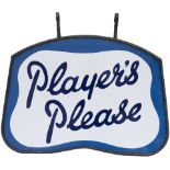 Advertising double sided enamel sign PLAYERS PLEASE complete with original steel frame with both