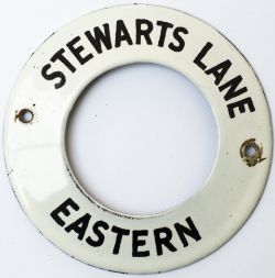 Southern Railway enamel signal box Bell Plunger ring STEWARTS LANE EASTERN. Measures 3in diameter