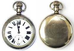 Great Western Railway pre grouping nickel cased pocket watch with a Swiss Buren 7 jewel movement,