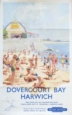 Poster BR(E) DOVERCOURT BAY HARWICH by W. M. Fryer. Double Royal 25in x 40in. In very good condition