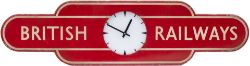 British Railways wooden totem sign Clock.