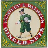 Advertising enamel sign HUNTLEY & PALMERS GINGER NUTS JOHN GINGER READING & LONDON. In excellent